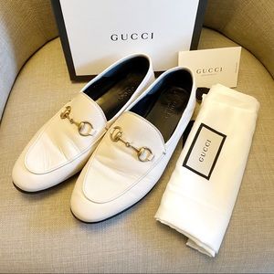 [GUCCI] Brixton Loafers in White Leather (36.5)